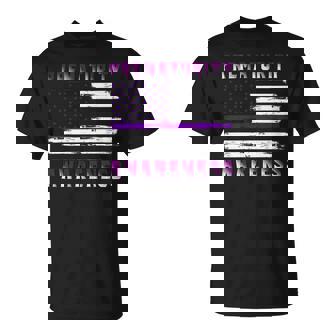 Prematurity Usa Flag United States Flag Purple Ribbon Prematurity Prematurity Awareness Unisex T-Shirt - Monsterry