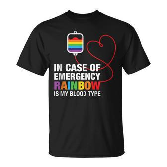 Pride Month Rainbow Is My Blood Type Lgbt Flag Unisex T-Shirt | Mazezy