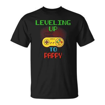 Promoted To Pappy Unlocked Gamer Leveling Up Unisex T-Shirt | Mazezy