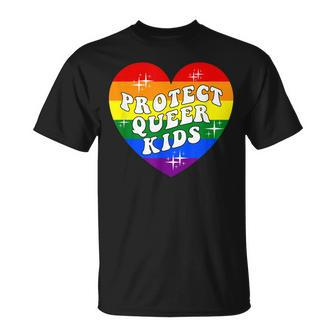 Protect Queer Kids Lgbtq Gay Pride Month Rainbow Heart Lgbt Unisex T-Shirt - Seseable