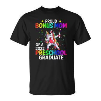 Proud Bonus Mom Of A 2022 Preschool Graduate Unicorn Unisex T-Shirt | Mazezy