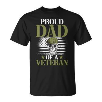 Proud Dad Of A Veteran Patrioticic Memorial Day 4Th Of July Unisex T-Shirt - Seseable