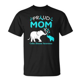 Proud Elephant Mom Celiac Disease Awareness Unisex T-Shirt | Mazezy