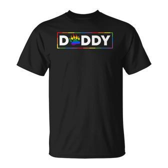 Proud Gay Daddy Bear Paw Pride Rainbow Lgbtq Dad Fathers Day T-shirt - Thegiftio UK