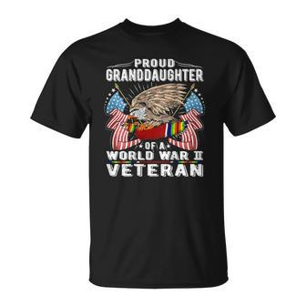Proud Granddaughter Of A World War 2 Veteran Army Vet Family Unisex T-Shirt | Mazezy