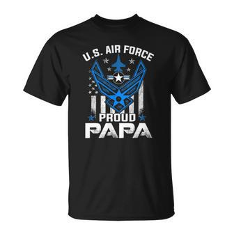 Proud Papa Us Air Force American Flag Usaf T-shirt - Thegiftio UK