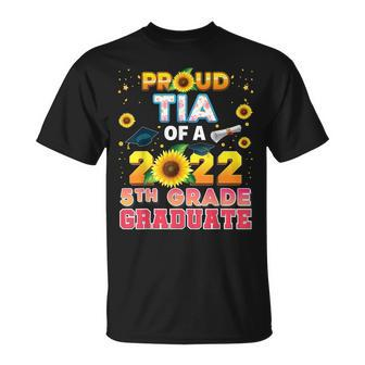 Proud Tia Of A Class 2022 5Th Grade Graduate Sunflower Last T-shirt - Thegiftio UK