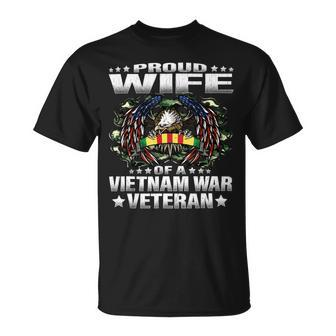 Proud Wife Of A Vietnam War Veteran Military Vets Spouse T-Shirt Unisex T-Shirt - Monsterry DE