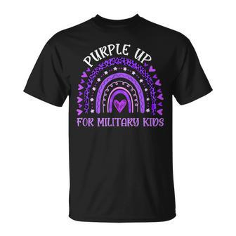 Purple Up For Military Kids Rainbow Military Child Month V2 Unisex T-Shirt - Seseable