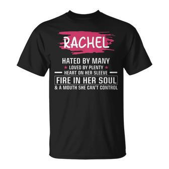 Rachel Name Rachel Hated By Many Loved By Plenty Heart On Her Sleeve T-Shirt - Seseable