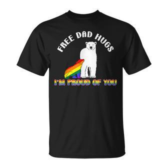Rd Free Dad Hugs Papa Bear Lgbtq Gay Pride Fathers Day T-shirt - Thegiftio UK