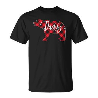 Red Buffalo Plaid Daddy Bear Matching Family Christmas Pj Unisex T-Shirt | Mazezy