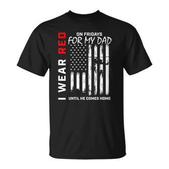 Red On Friday Dad Military Remember Everyone Deployed Flag Unisex T-Shirt | Mazezy