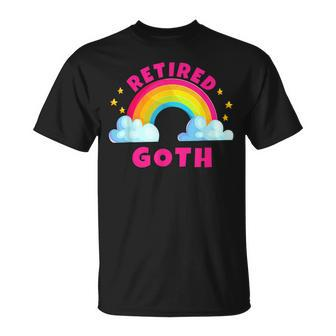 Retired Goth Sarcastic Rainbow Unicorn Goth Music T-shirt - Thegiftio UK