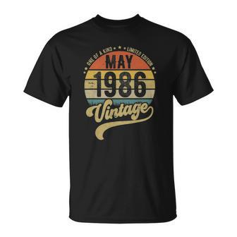 Retro 36Th Birthday Born In May 1986 Vintage Gift Unisex T-Shirt | Mazezy