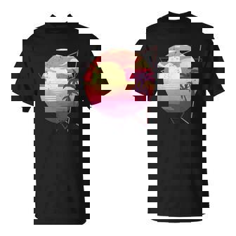 Retro 80S Vaporwave Aesthetic Tropical Sunset 90S Vaporwave Unisex T-Shirt | Mazezy