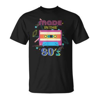 Retro Dance Party Disco Birthday Made In 80S Cassette Tape Unisex T-Shirt - Seseable