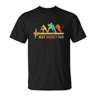 Retro Hockey Dad Best Hockey Dad Unisex T-Shirt | Mazezy