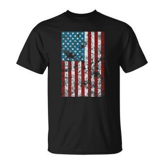 Retro Style 4Th July Usa Patriotic Distressed America Flag Unisex T-Shirt | Mazezy
