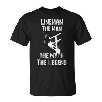 Retro Style Lineman The Man Myth Legend Father Day Lineman T-shirt - Thegiftio UK