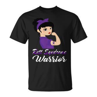 Rett Syndrome Warrior Purple Women Purple Ribbon Rett Syndrome Rett Syndrome Awareness Unisex T-Shirt | Favorety