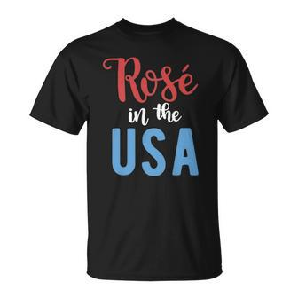 Rose In The Usa Cute Drinking 4Th Of July Unisex T-Shirt | Mazezy AU