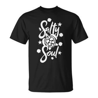 Salty Soul Turtle Underwater Beach Unisex T-Shirt - Monsterry