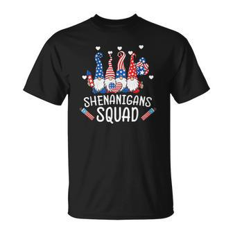 Shenanigans Squad 4Th Of July Gnomes Usa Independence Day Unisex T-Shirt | Mazezy