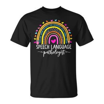 Speech Language Pathologist Rainbow Speech Therapy Gift Slp V2 Unisex T-Shirt | Mazezy DE