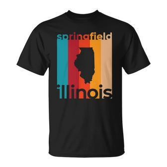 Springfield Illinois Retro Cutout Il Souvenir Unisex T-Shirt | Mazezy