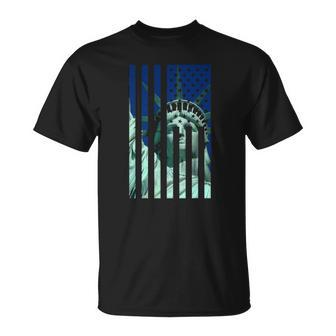 Statue Liberty American Flag Proud American T-shirt - Thegiftio UK