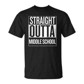 Straight Outta Middle School Students Teachers Funny Unisex T-Shirt | Mazezy