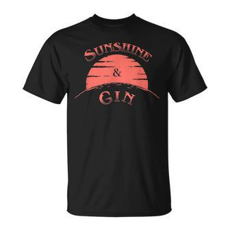 Sunshine And & Gin Drink In The Sun Sunny Holiday T-shirt - Thegiftio UK
