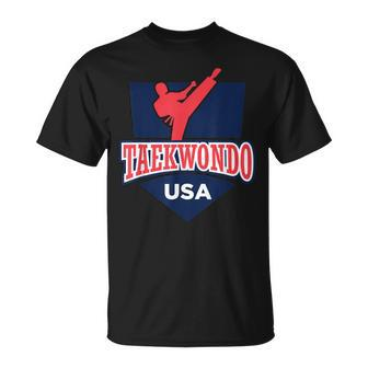 Taekwondo Usa Support The Team Usa Flag Fighting T-shirt - Thegiftio UK