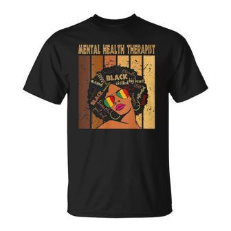 Mental Health Therapist Afro Black History Month T-shirt - Thegiftio UK