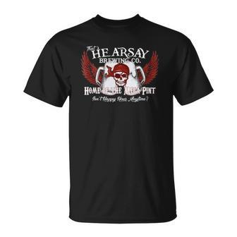 Thats Hearsay Brewing Co Home Of The Mega Pint Funny Skull Unisex T-Shirt | Mazezy