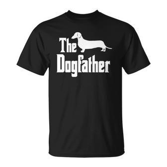 The Dogfather Dachshund Doxie Weiner Dog Funny Gift Idea Classic Unisex T-Shirt | Mazezy