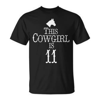 This Cowgirl Is 11 Birthday Horse Fun Girl T Unisex T-Shirt - Seseable