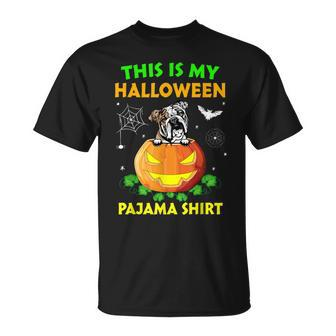This Is My Halloween Costume Pajama English Bulldog Lover Unisex T-Shirt - Seseable