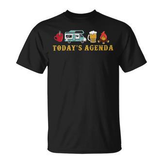 Today’S Agenda Camping Unisex T-Shirt | Favorety