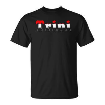 Trinidad And Tobago With Red White And Black Trini Unisex T-Shirt | Mazezy