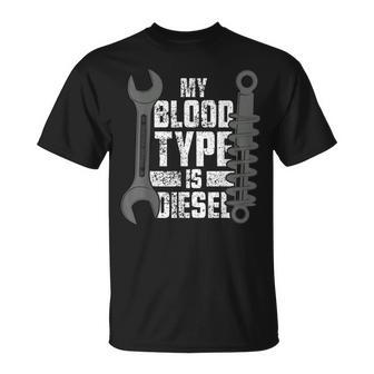 Trucker My Blood Type Is Diesel Trucking Trucks Truck Driver T-shirt - Thegiftio UK