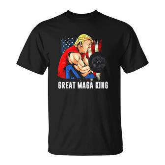 Trump Muscle Old The Great Maga King Ultra Maga Patriotic Flag Us T-shirt - Thegiftio UK