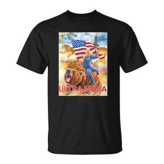 Trump Ultra Maga The Great Maga King Trump Riding Bear Unisex T-Shirt | Mazezy CA