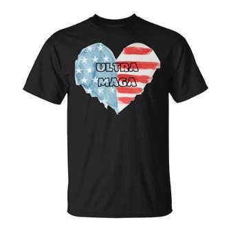 Ultra Maga And Proud Of It American Flag Vote Red Unisex T-Shirt | Favorety AU