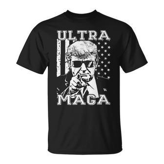 Ultra Maga Shirt Funny Anti Biden Us Flag Pro Trump Trendy Unisex T-Shirt - Monsterry