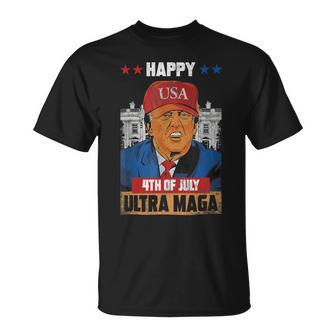 Ultra Maga Trump Happy 4Th Of July American Flag Unisex T-Shirt | Favorety DE