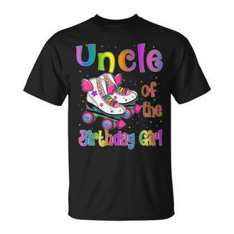 Uncle Birthday Girl Rolling Skate Birthday Family Party Unisex T-Shirt - Seseable