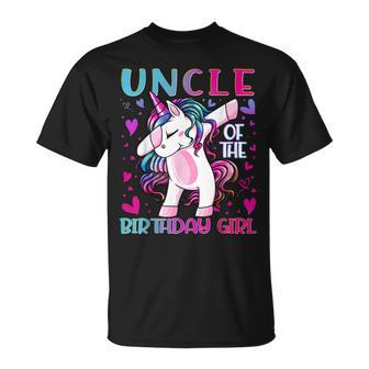Uncle Of The Birthday Girl Dabbing Unicorn Uncle Gifts Unisex T-Shirt - Seseable