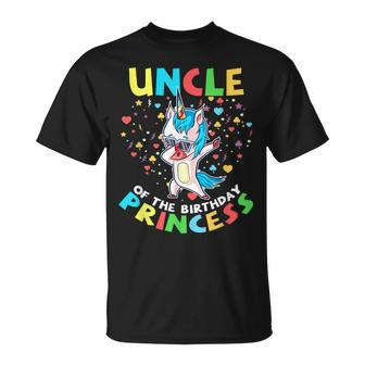 Uncle Of The Birthday Princess Girl Unicorn Dab Lover Unisex T-Shirt - Seseable